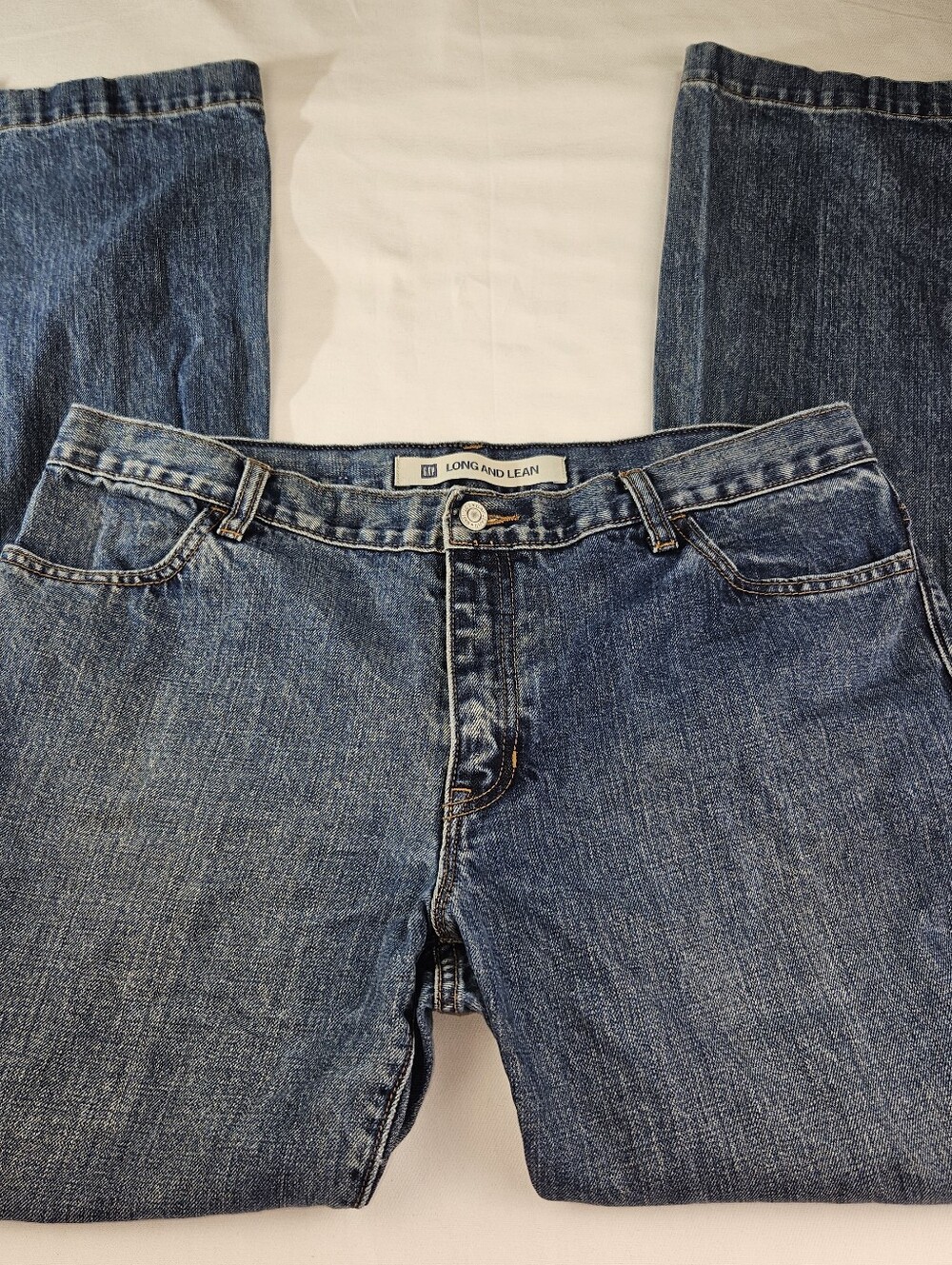 GAP Long & Lean Women's Blue Jeans 14R Long Bootcut Flared Medium Wash
